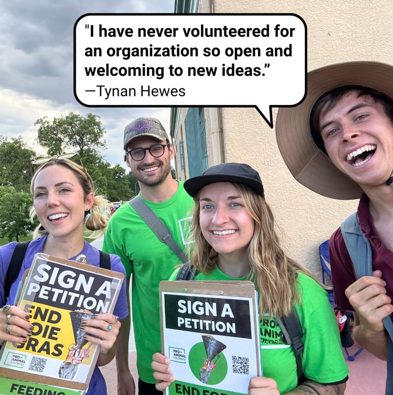 “I have never volunteered for an organization so open and welcoming to new ideas.” — Tynan Hewes